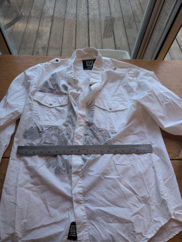 Calvin Klein Jeans Shirt Large White Mens