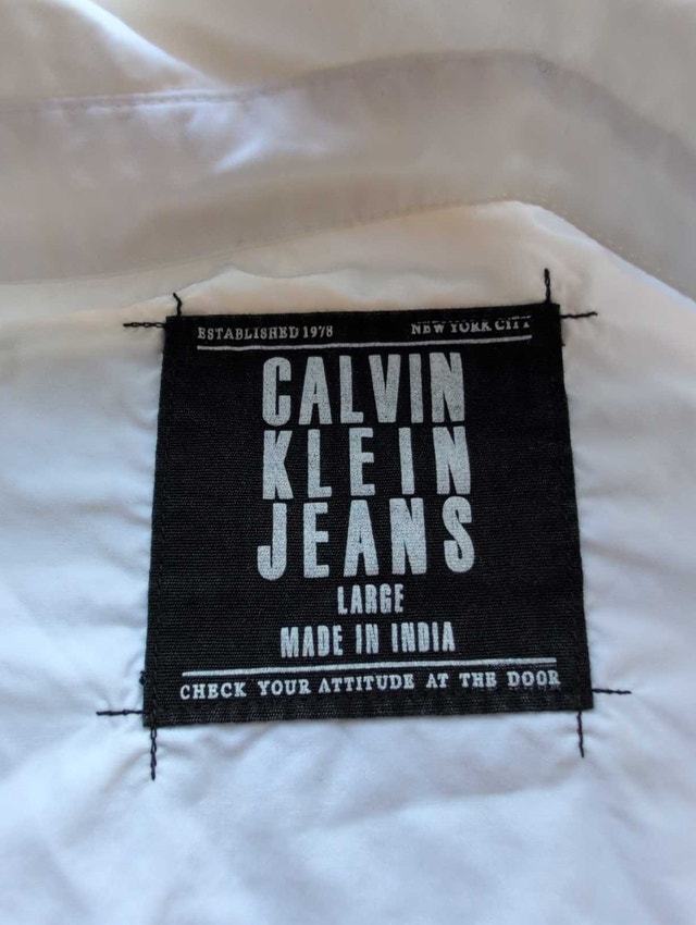 Calvin Klein Jeans Shirt Large White Mens - photo 2