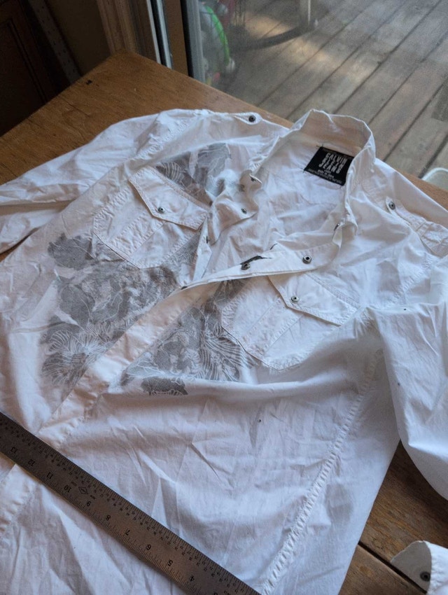 Calvin Klein Jeans Shirt Large White Mens - photo 3
