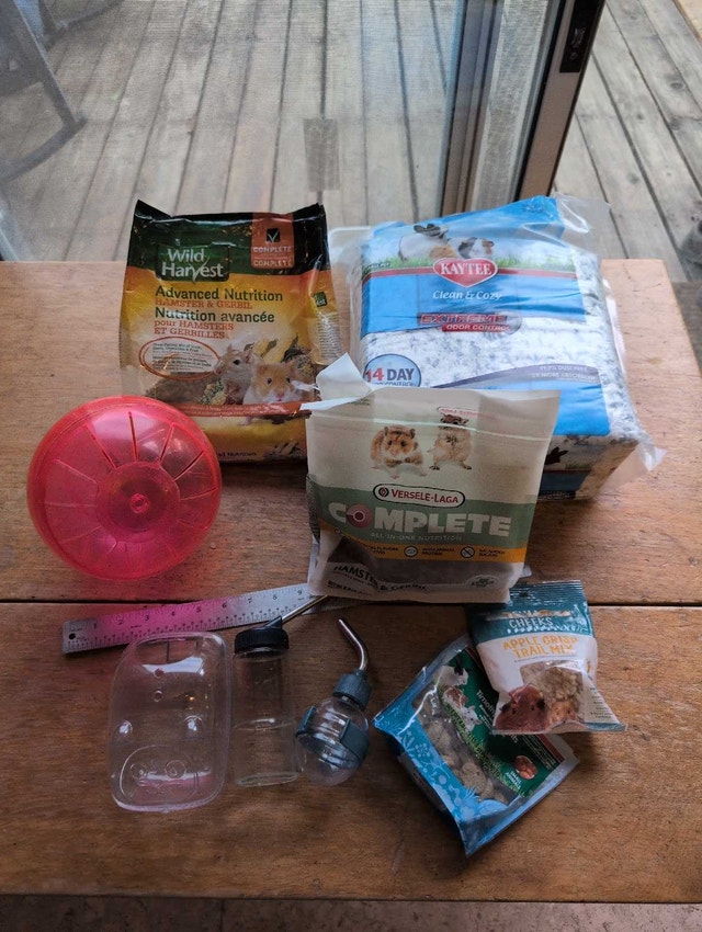 Hamster Starter Kit - Food, Bedding, Ball, Gerbil