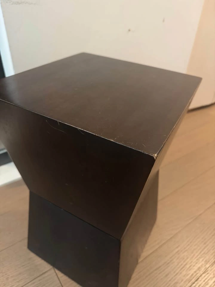 West Elm Rustic Geometric Pedestal Table - Wenge Blackish Brown
