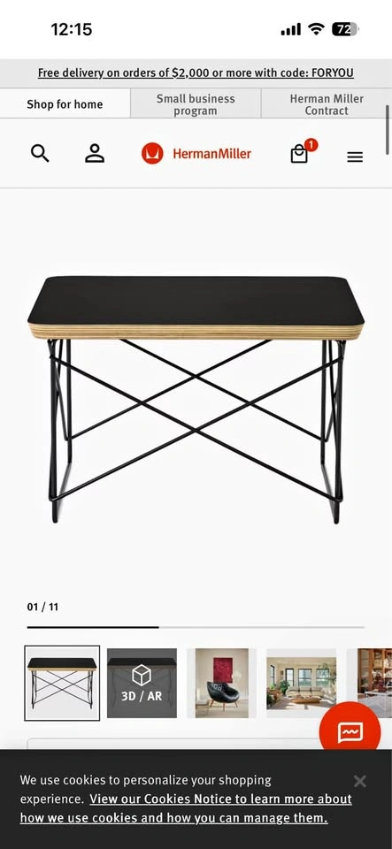 Vintage Herman Miller Eames LTR Low Table
