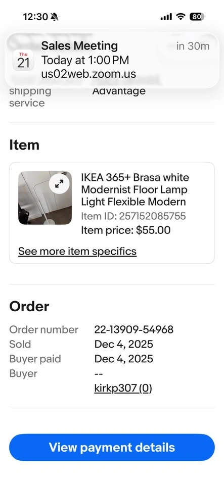 IKEA 365+ Brasa White Floor Lamp - photo 2