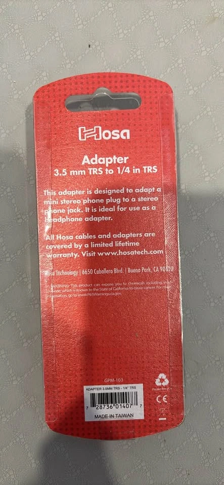 Hosa 3.5mm TRS to 1/4 TRS Adapter - photo 2