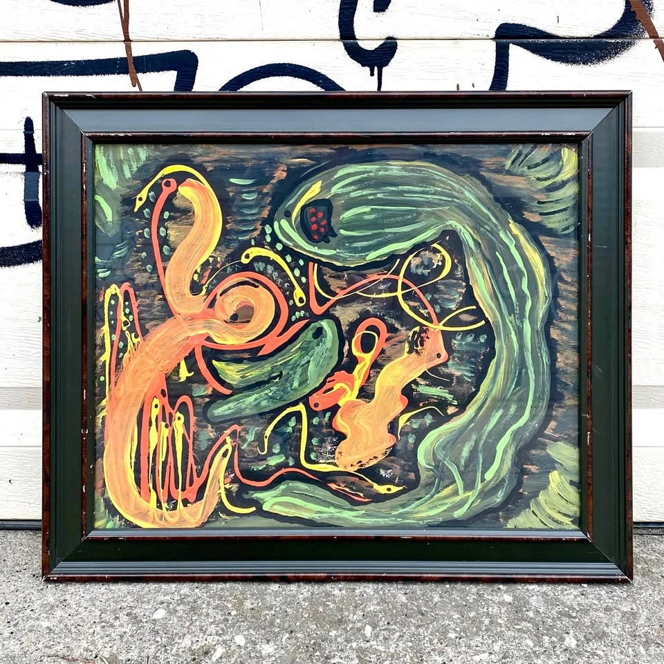 Framed Abstract Painting by Lynn Jennings