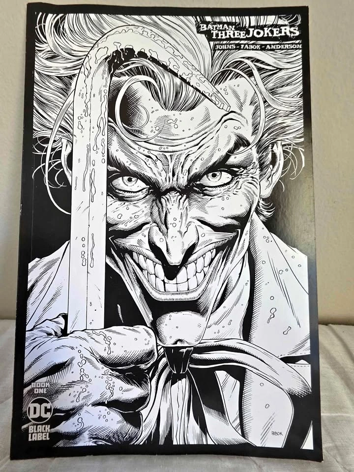 BATMAN THREE JOKERS #1 1:100 JASON FABOK B&W VARIANT COVER