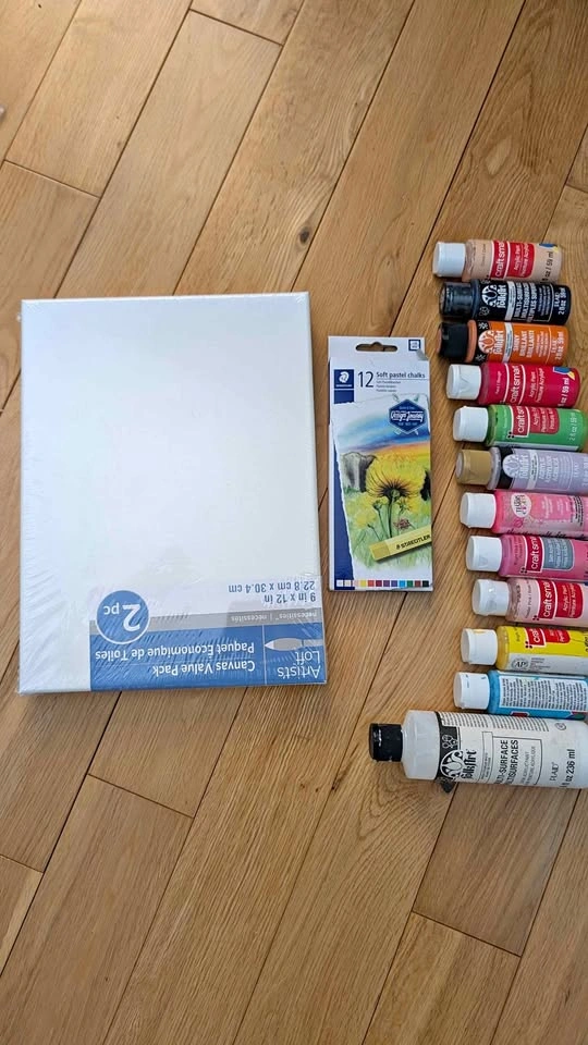 Art Supply Bundle – Canvas, Pastels & Acrylics
