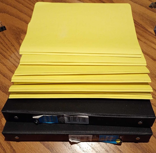 1-inch binders + report covers