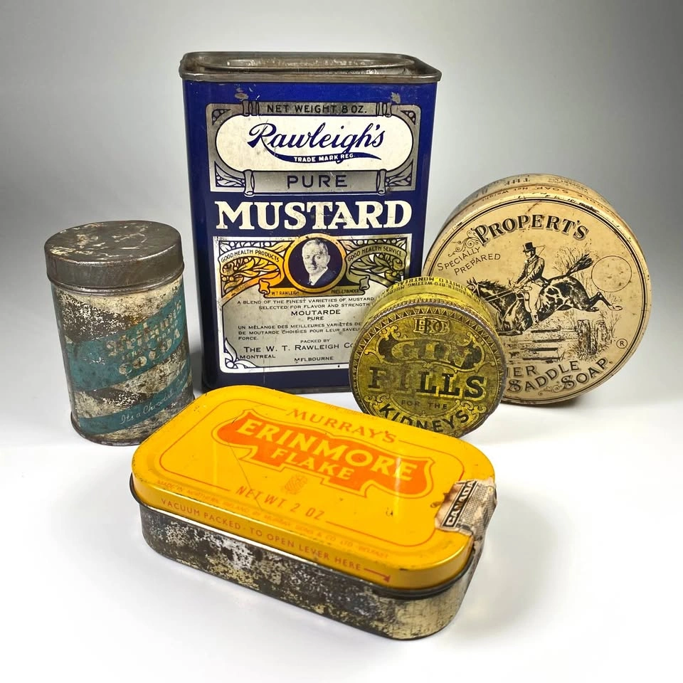 5x Vintage Tins