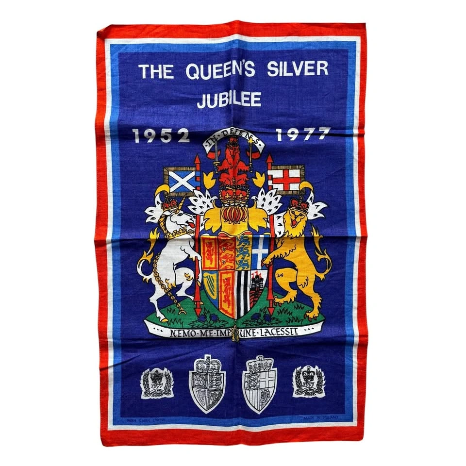 Vintage 1977 Queen's Jubilee Tea Towel