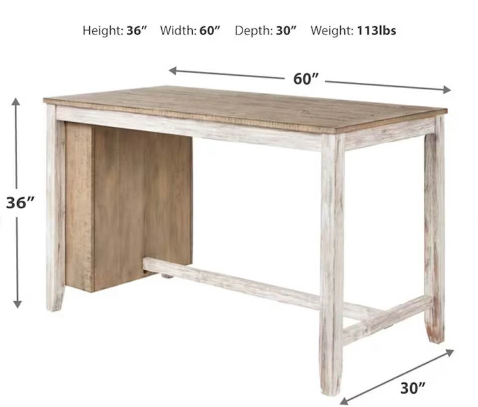 White Counter Height Dining Table with 4 Upholstery Bar Stools - photo 3