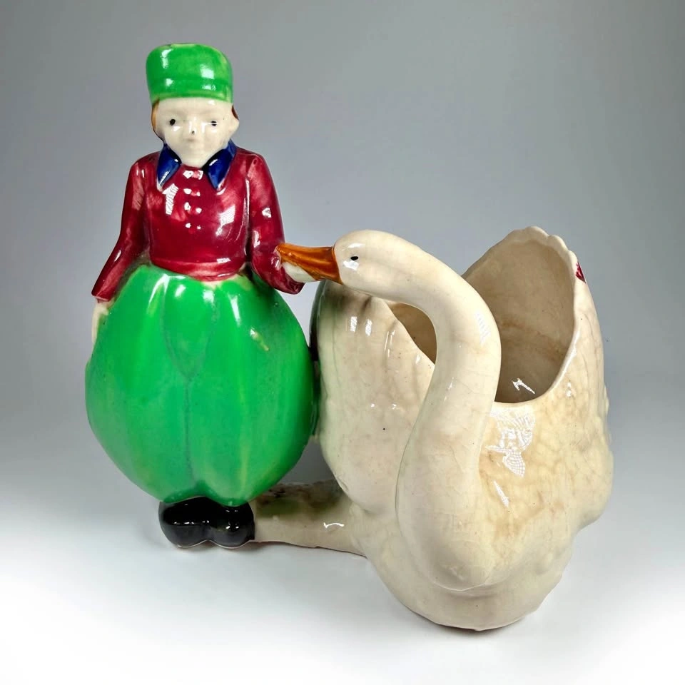 Vintage Ceramic Swan Planter