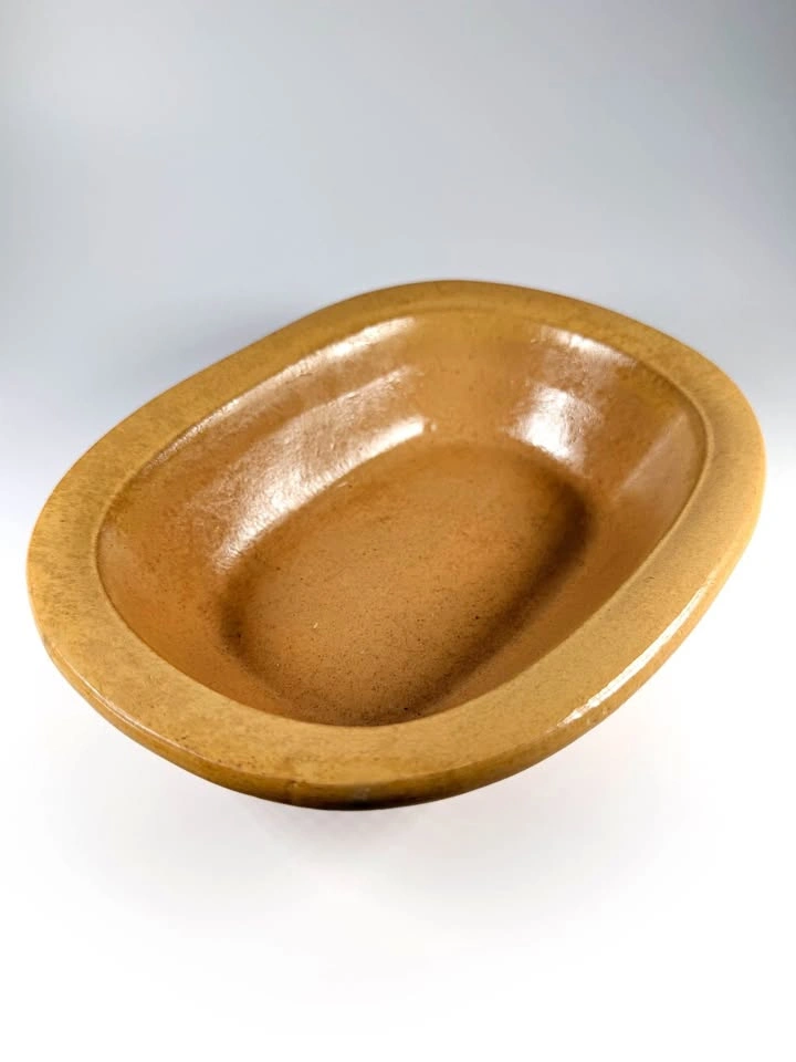 Antique Primitive Yellowware Baking Dish