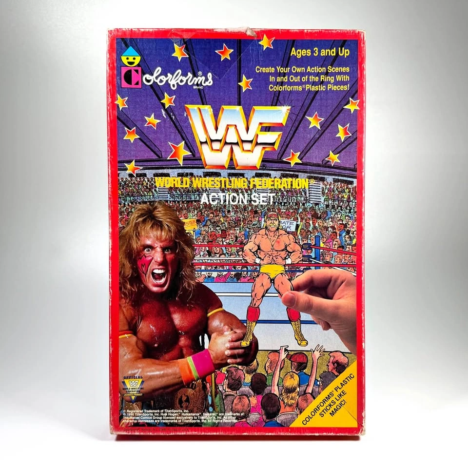 Vintage 1990 Colorforms WWF Action Set