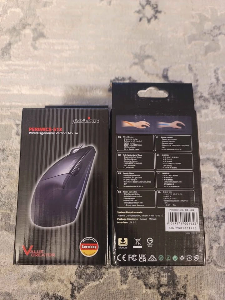 Perixx PERIMICE-513 Wired Ergonomic Vertical Mouse (Left-handed) - photo 4