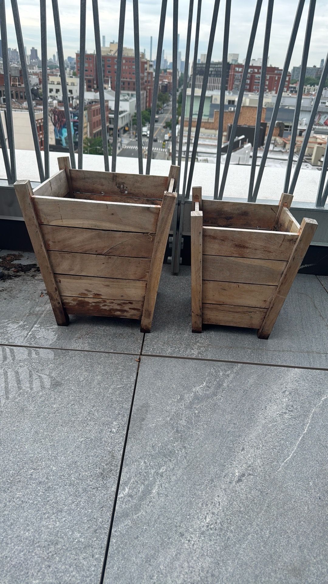 Set of 2 Rustic Wooden Planter Boxes– Outdoor/Indoor