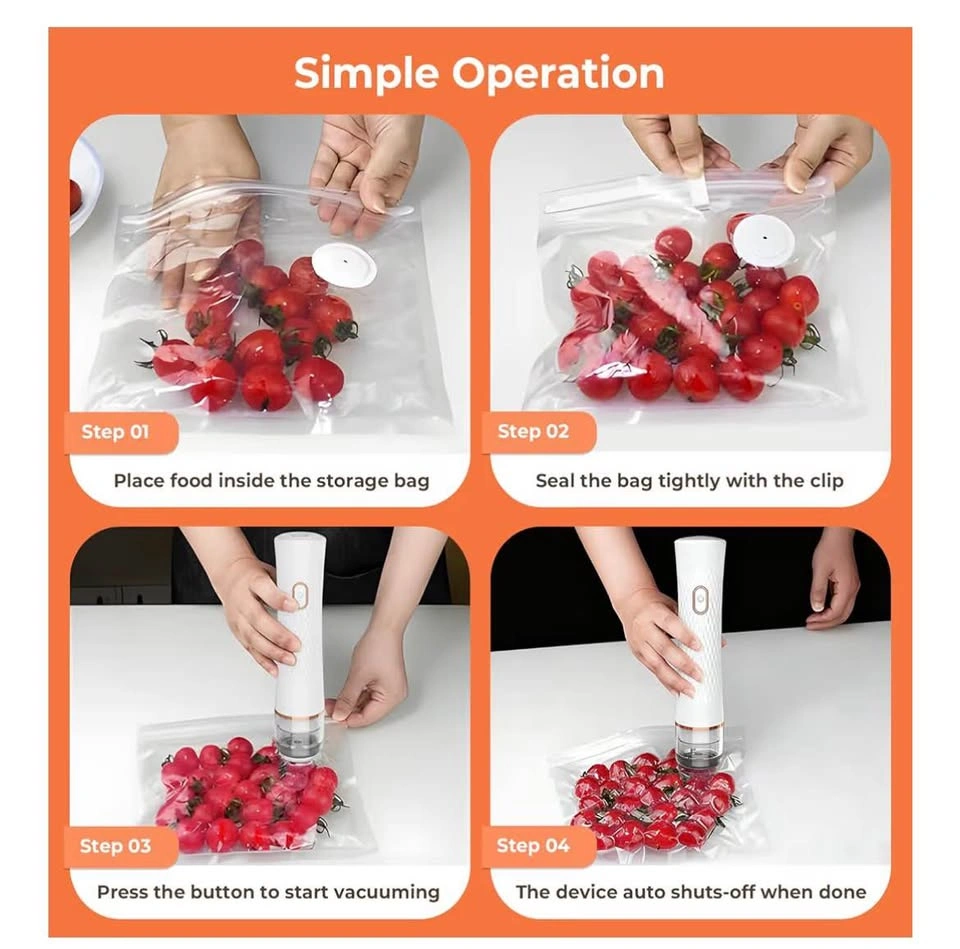 Olecha Food Vacuum Sealer with 30 Storage Vacuum Bags - photo 5
