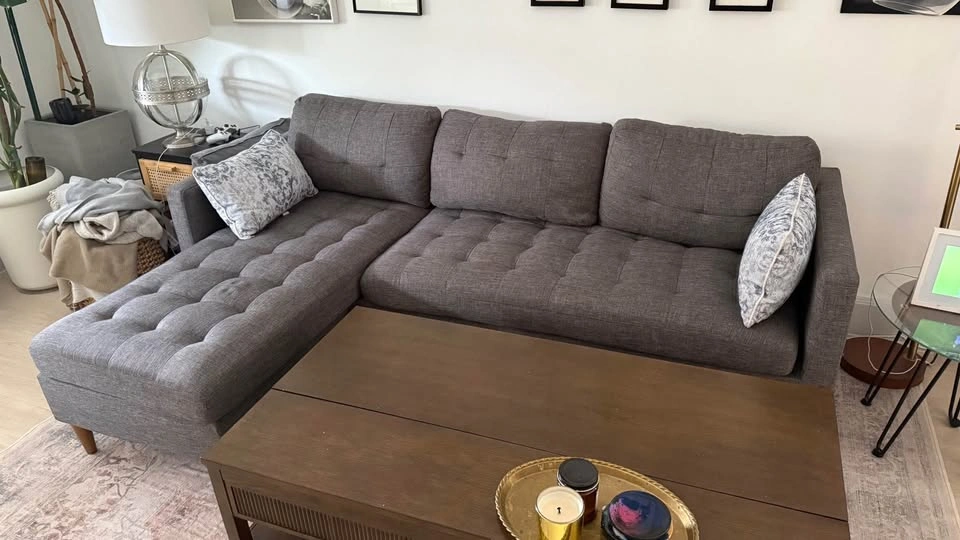Gray 86" Wide Reversible Sofa and Chaise - photo 3