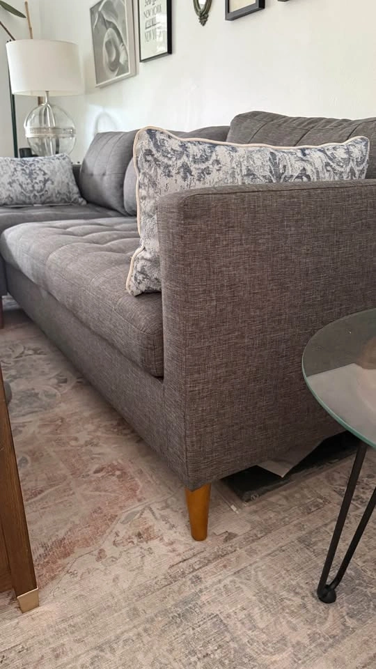 Gray 86" Wide Reversible Sofa and Chaise - photo 5