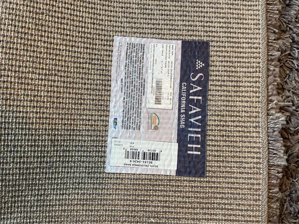 Taupe Shag Rug (5’3” x 7’6”) - Lightly Used - photo 4