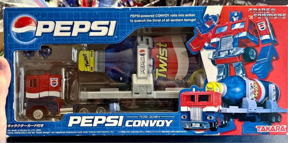 In box Pepsi Convoy transformers crossover collab