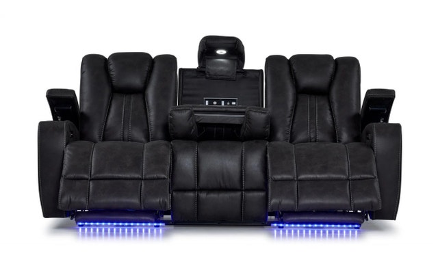 Dual Power Reclining Stain Resistant Loveseat Couch - photo 3