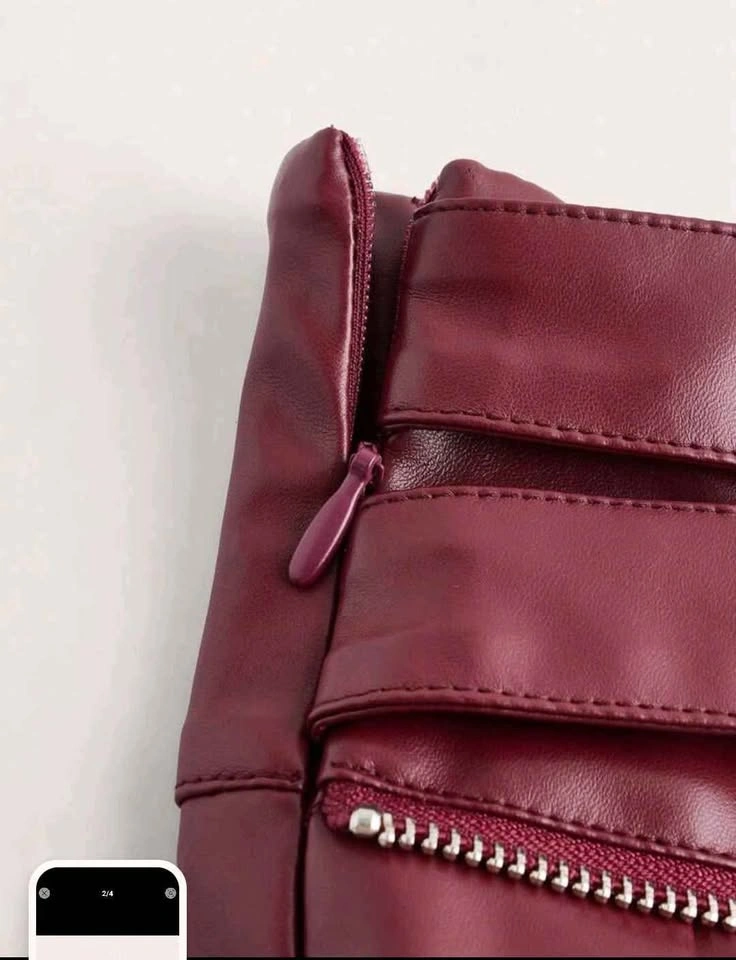 Burgundy Faux Leather Skirt - Size 4 Small - photo 4
