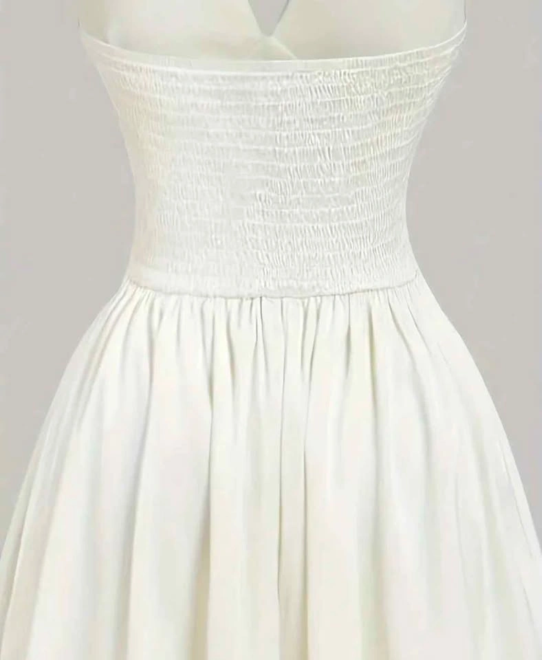 Satin Apricot Halter Dress - New, Size Medium - photo 3