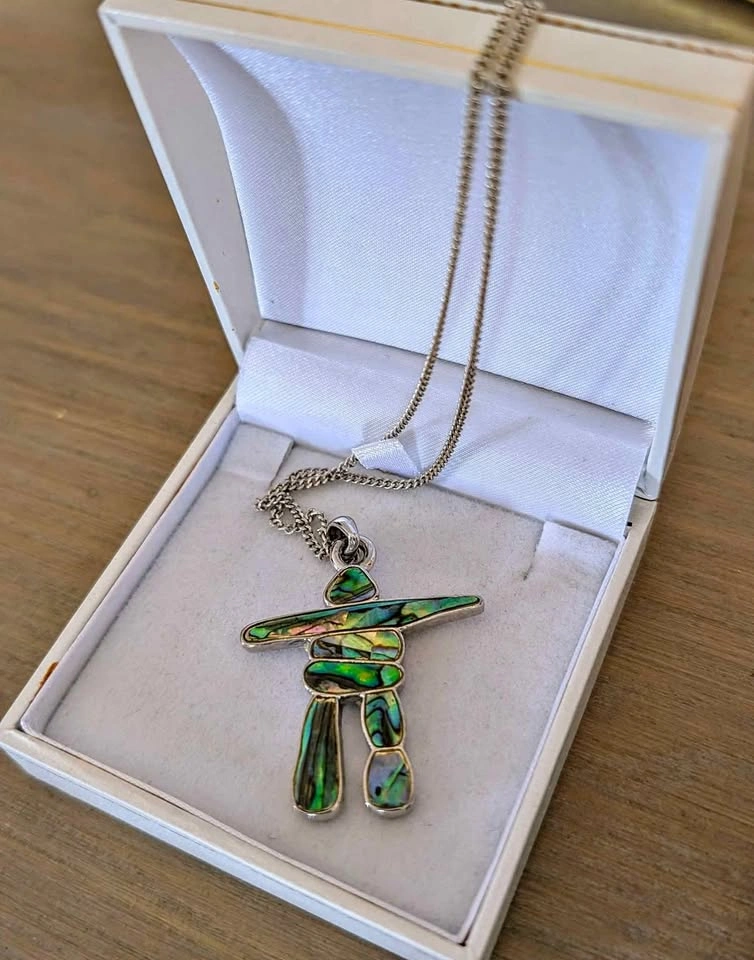 VTG Abalone Inukshuk Necklace on 18" Chain