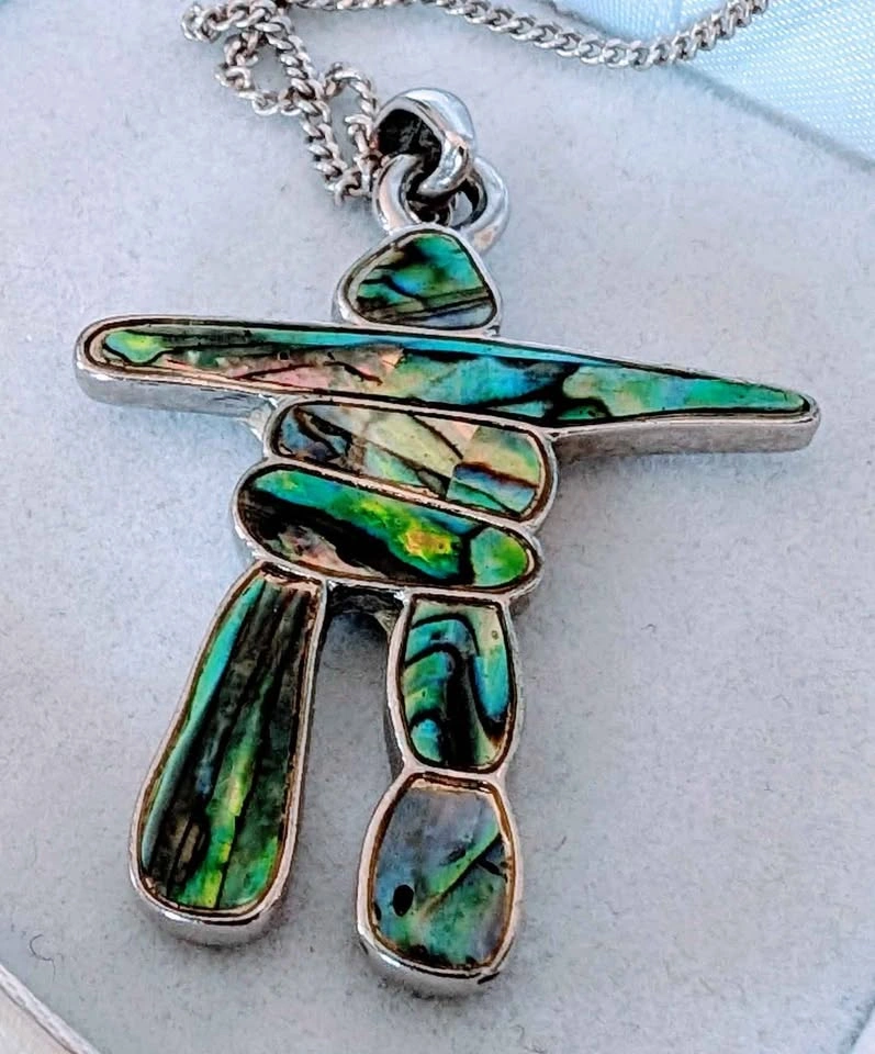 VTG Abalone Inukshuk Necklace on 18" Chain - photo 2