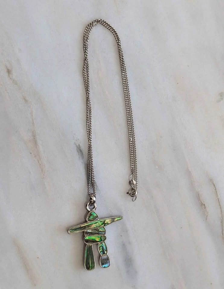 VTG Abalone Inukshuk Necklace on 18" Chain - photo 4