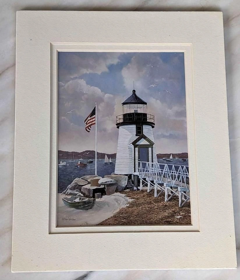 KH Whitaker Lighthouses of America, Matted Print