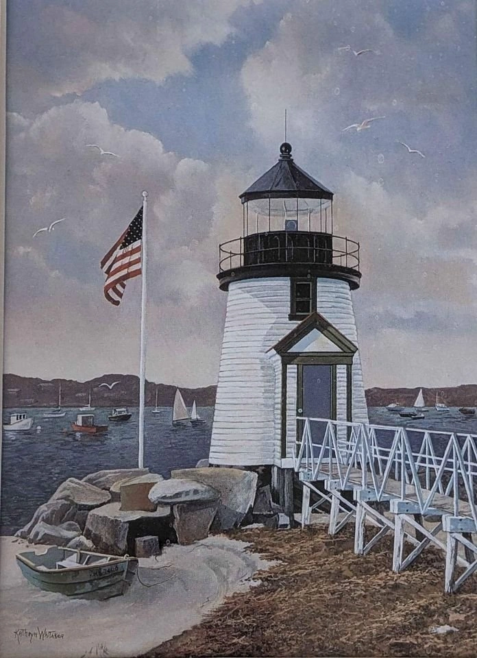 KH Whitaker Lighthouses of America, Matted Print - photo 2