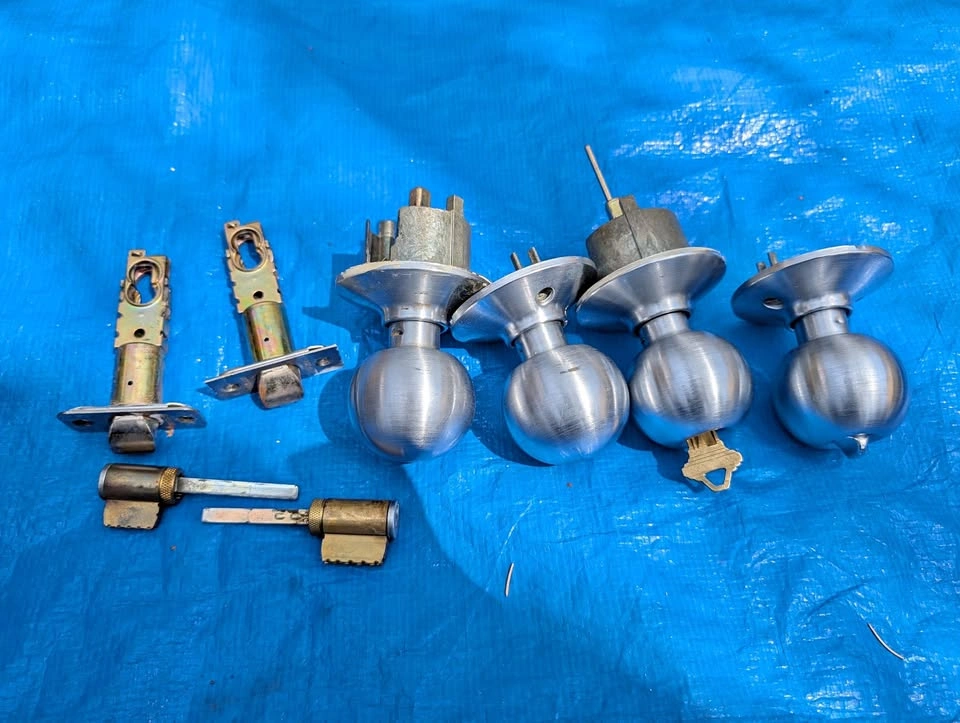 2-Set Satin Nickel Ball Doorknob Lot