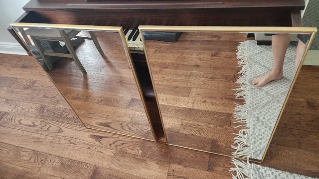 2 Gold Colored Mirrors from Structube