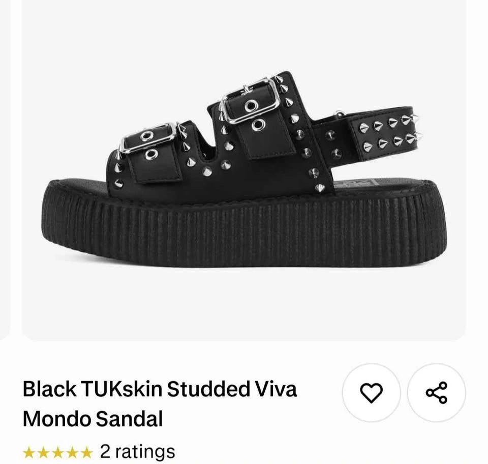 T.U.K Studded Sandals Size W9 (EU 40) - photo 2