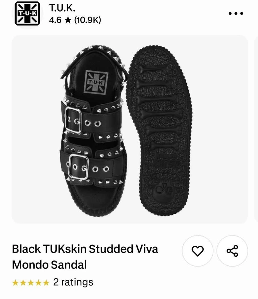T.U.K Studded Sandals Size W9 (EU 40) - photo 3
