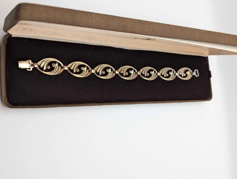 Art Deco Bracelet, 14k Gold Fillet on Sterling Silver