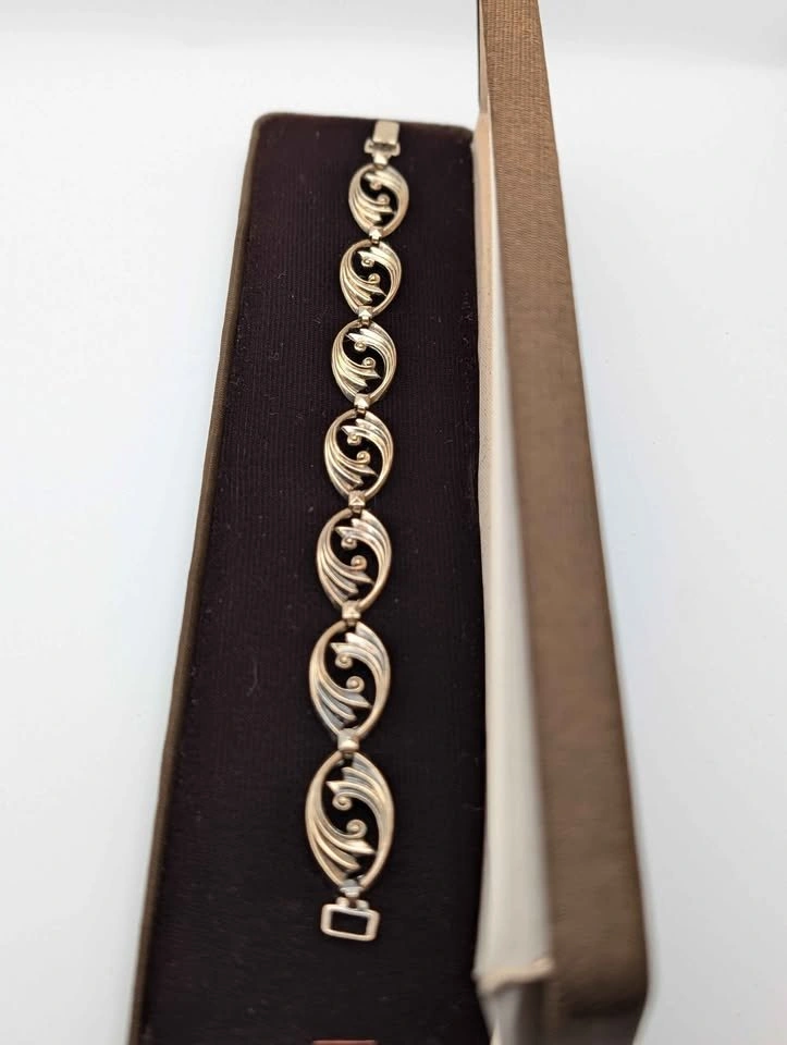 Art Deco Bracelet, 14k Gold Fillet on Sterling Silver - photo 4