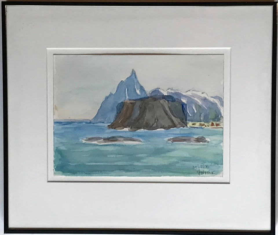 Watercolour Seascape in Ottawa's Wallack Galleries Frame