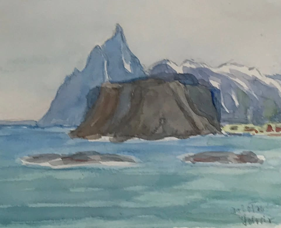 Watercolour Seascape in Ottawa's Wallack Galleries Frame - photo 3