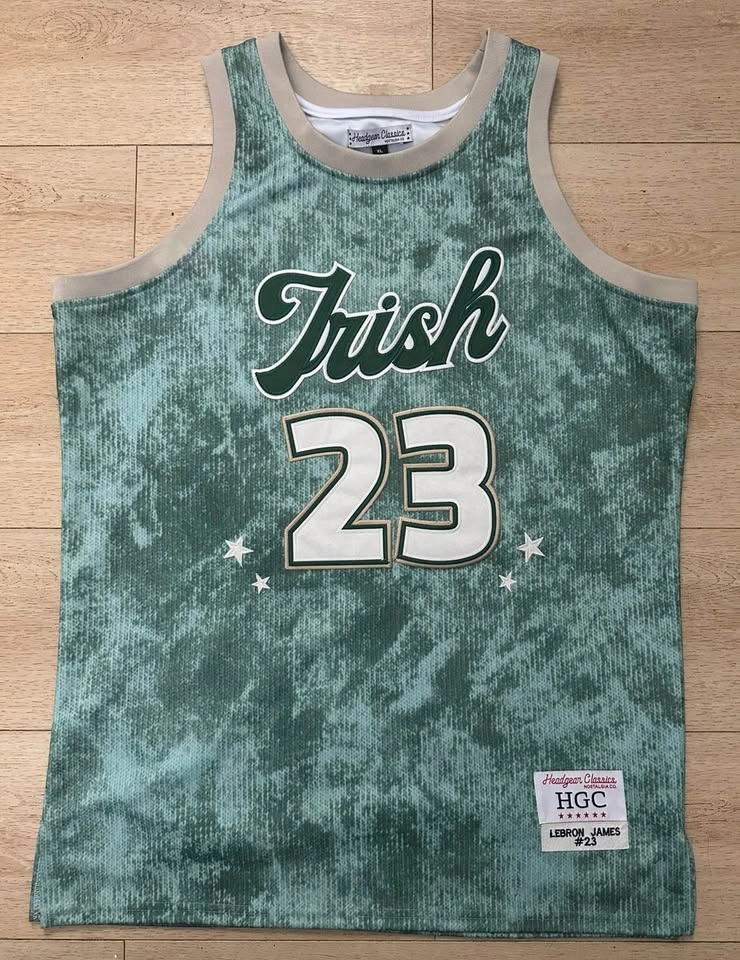 Headgear Classics Irish LeBron James #23 Jersey L Green Beige - photo 5