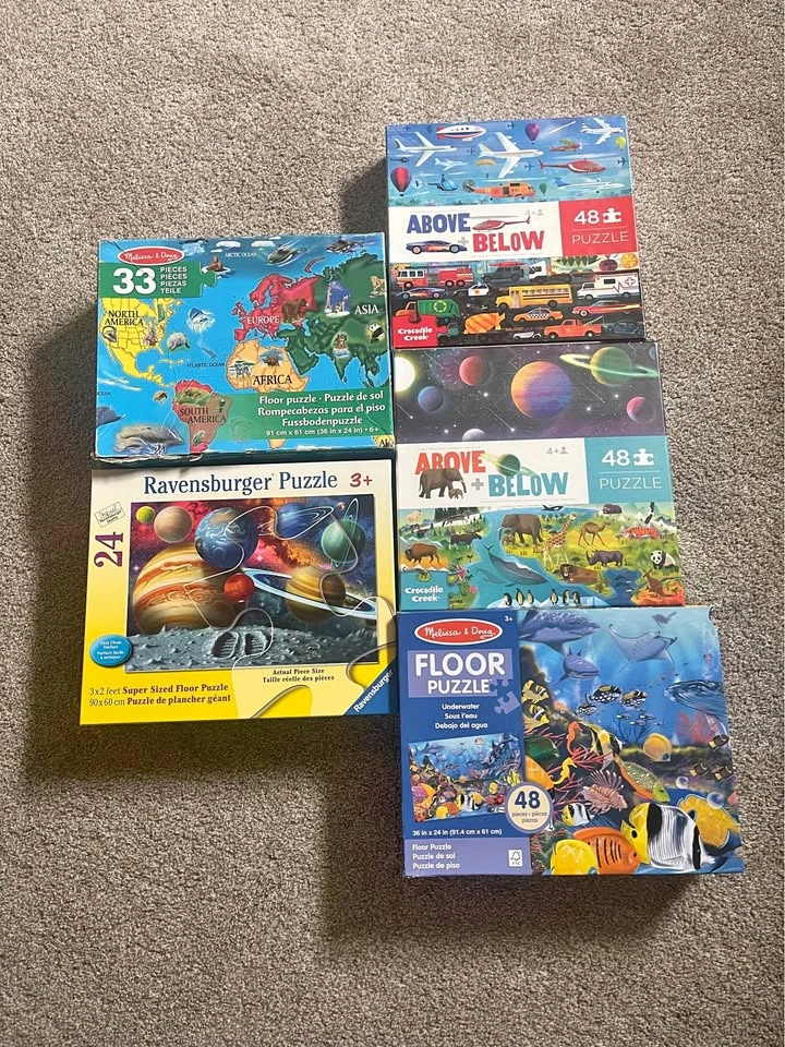 Kids Puzzles - Space, Underwater, Cars, Maps - Ravensburger, Mel