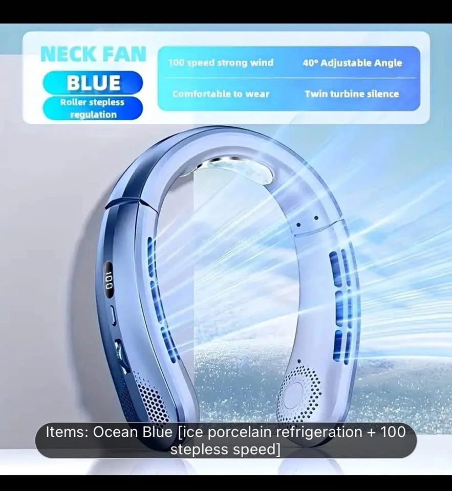 Stylish Portable Bladeless Neck Fan With Adjustable Wind Speed