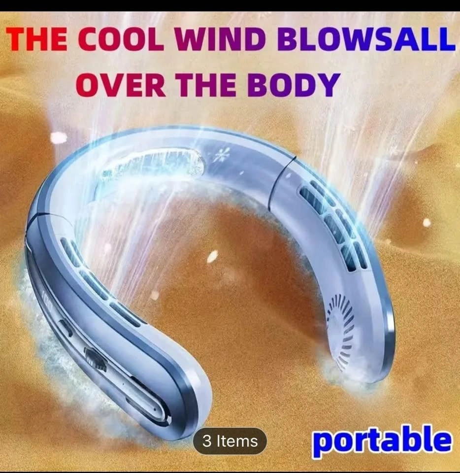 Stylish Portable Bladeless Neck Fan With Adjustable Wind Speed - photo 2