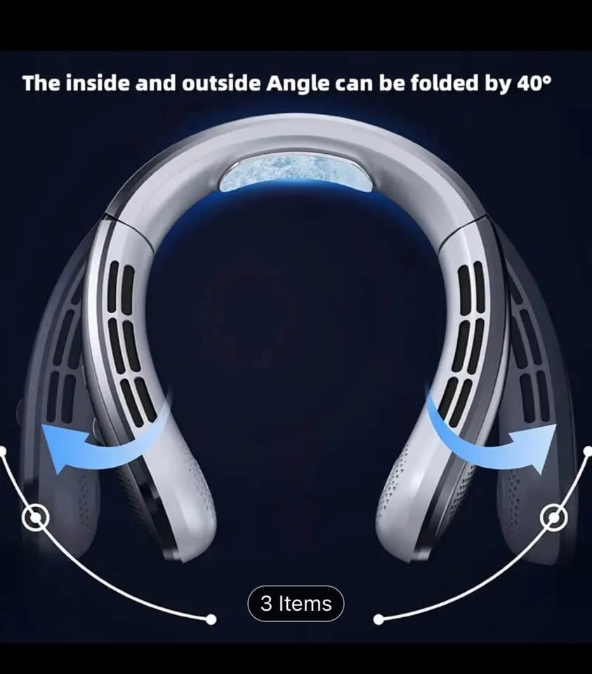 Stylish Portable Bladeless Neck Fan With Adjustable Wind Speed - photo 3