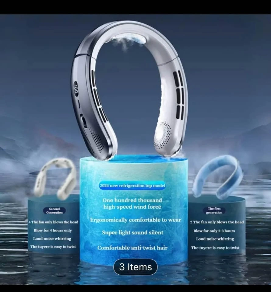 Stylish Portable Bladeless Neck Fan With Adjustable Wind Speed - photo 4