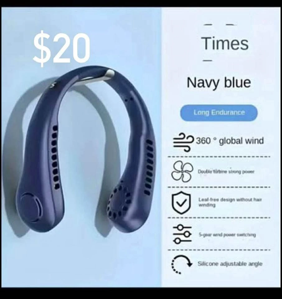 BNIB Rechargeable Bladeless Neck Fan - photo 3