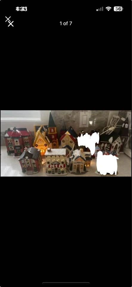 Vintage Christmas Village Ceramic Houses