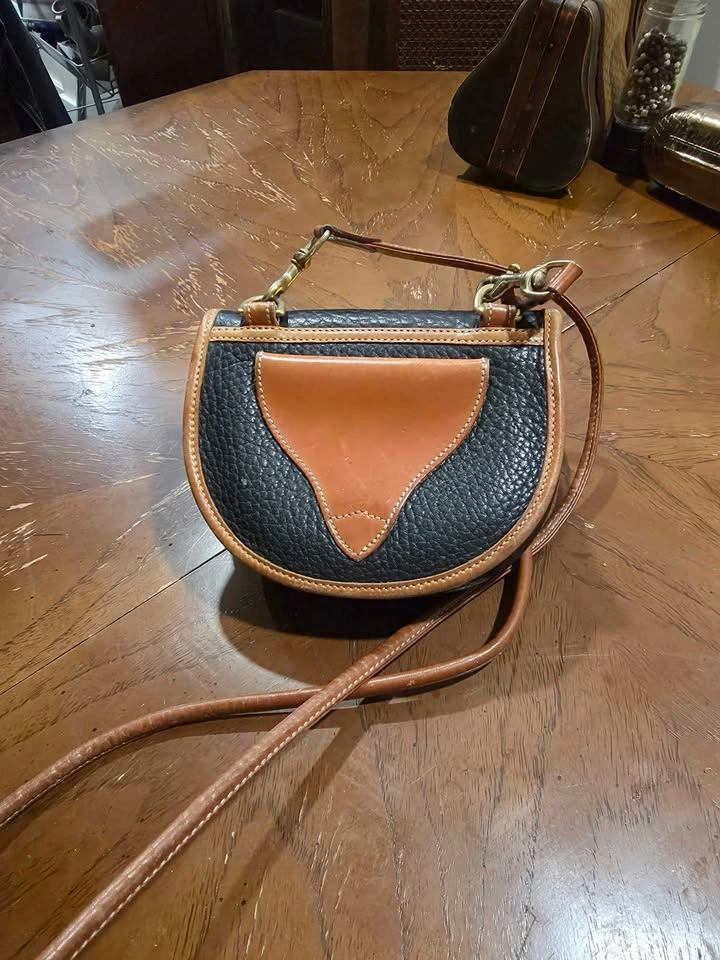 Vintage Dooney & Bourke Cavalry Mini Crossbody Bag – Black/Tan A - photo 2